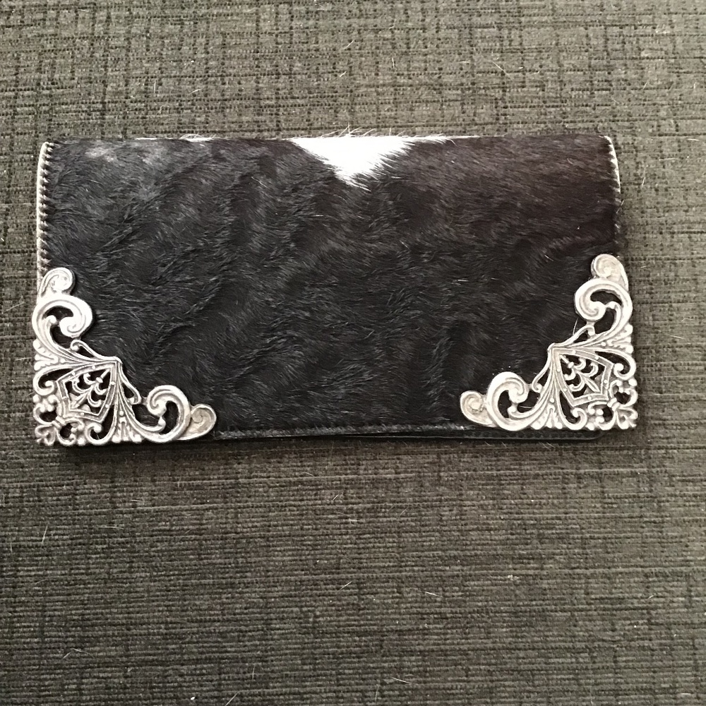 Genuine Black and White Checkbook Cover
